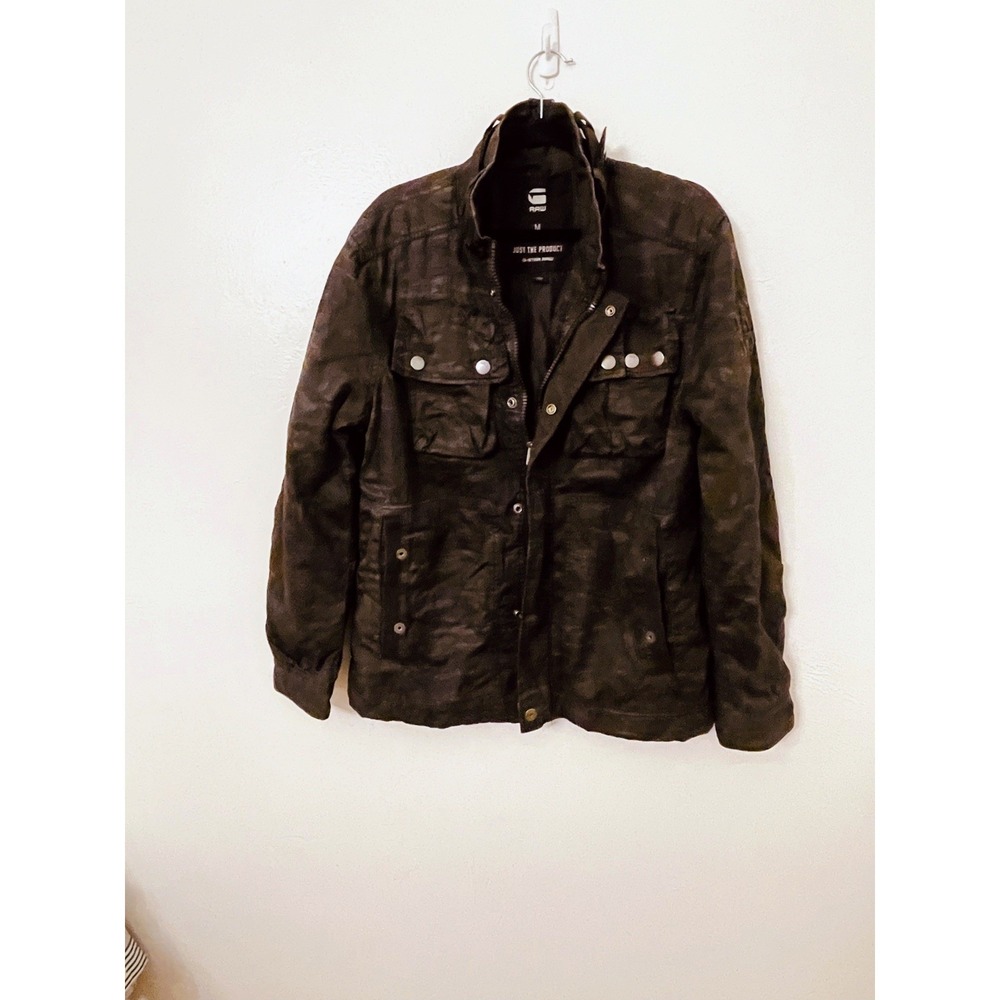 G-Star‎ Raw Ospak Quilted Overshirt Camo Military Jacket Grey Mens Size M